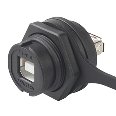 USB 2.0 Type A To USB Type B RJ45 Waterproof Coupler Panel Mount