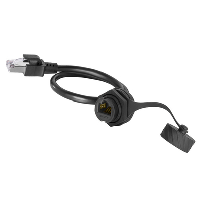 RJ45 Jack Waterproof Ethernet Cable Male To Female With Dust Cap
