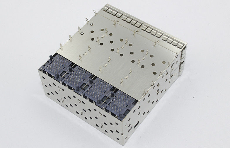 UL Rohs SFP Cage Connector 2x4 Integrated / 0.5 A QSFP Cage TMSFPX24EXXX4