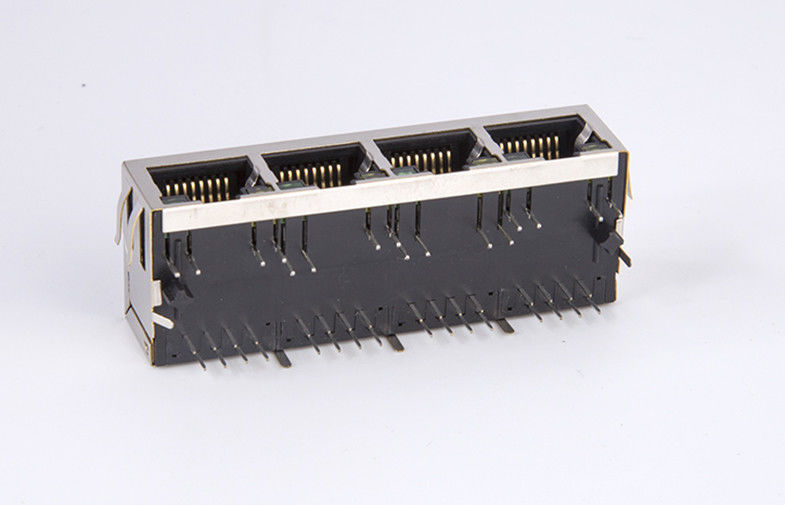Power Over Ethernet RJ45 Single Port With Leds EMI Shield Panel Ground And PCB Ground
