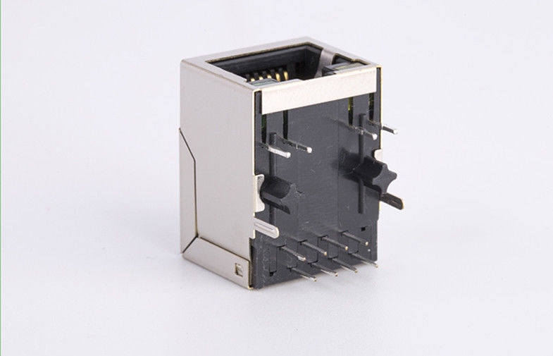10/100 base Rj45 Connectors Single Port 1X1 With Internal Magnetics LED G/Y 21.35mm Length