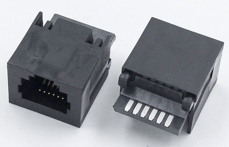 PBT RJ11 Modular Socket 180 Degree Single Port 6 Pins 6 Contacts TM52M511SXX11
