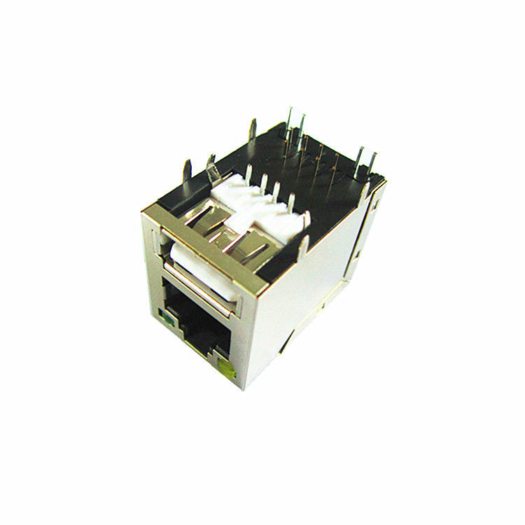 Single Port USB 2.0 RJ45 Modular Jack Shielded With Leds TMRJUSB1EX111