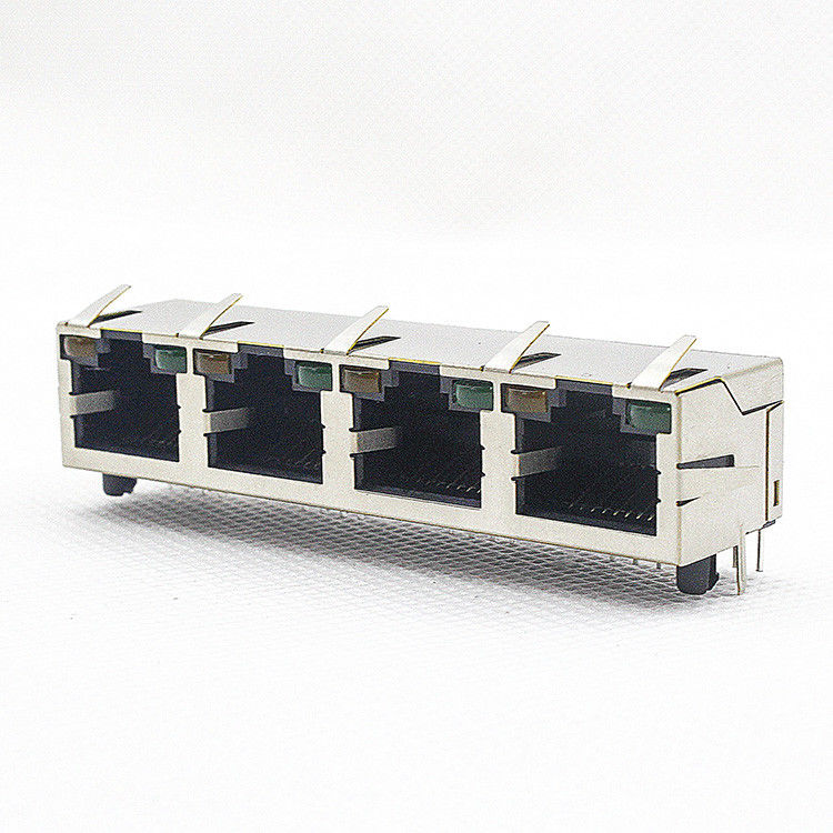 1X4 Port RJ45 PCB Connector 10 100 Base / Rj45 8p8c Connector TM5JA814T2112
