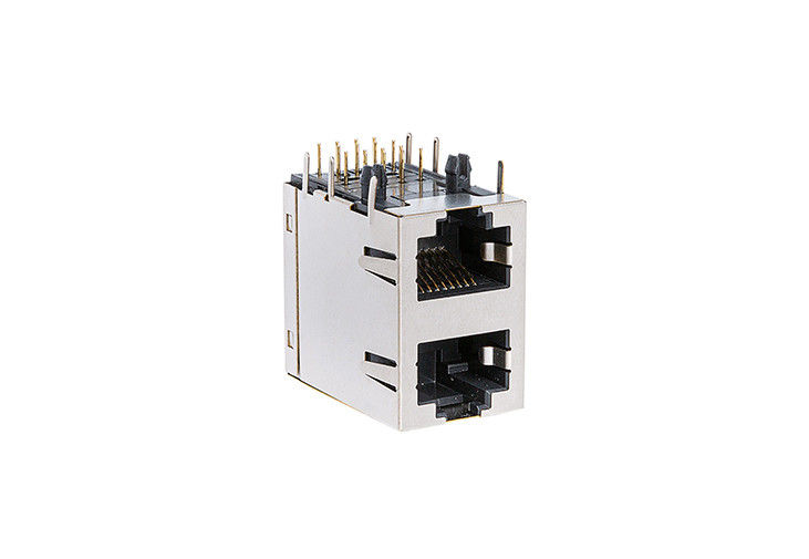 Ethernet RJ45 Dual Connector / Cat5 Rj45 Jack 8 Ports 2X1 TM59B821T2X11