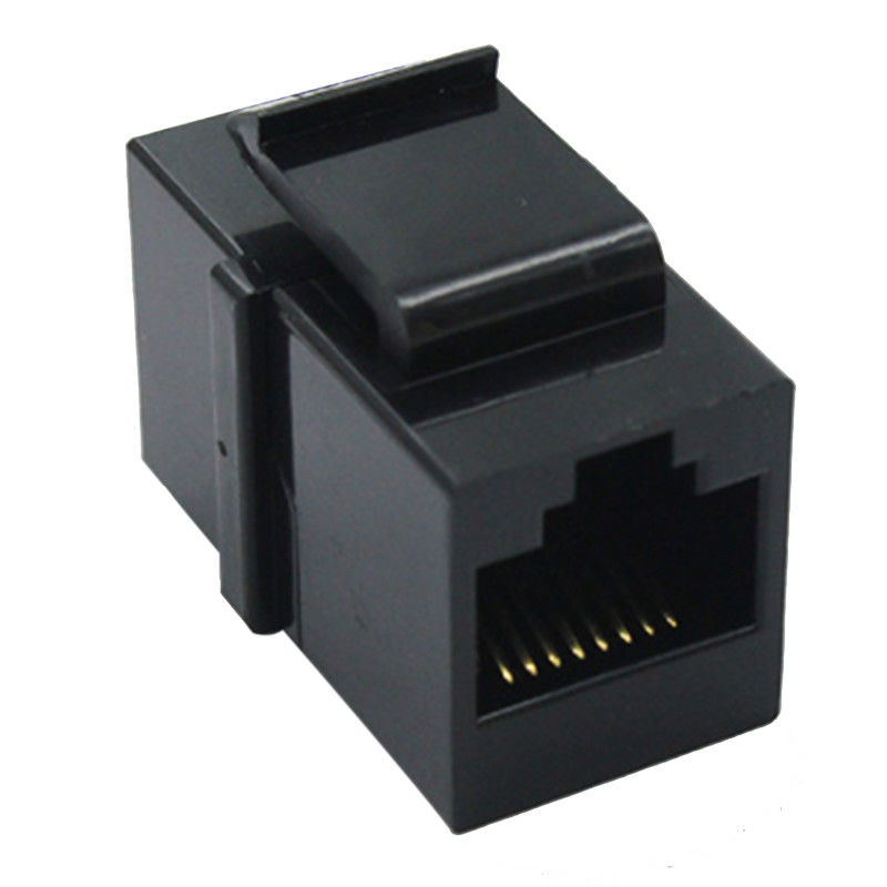 Low Profile RJ45 Female Adapter 16.13 Mm Height PBT Black Fully Plastic