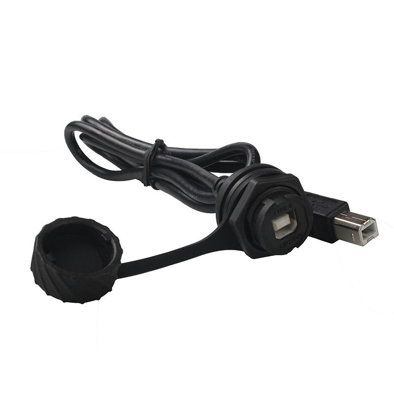 USB B Male To Female Waterproof RJ45 Cable For Printer Signal Transmission