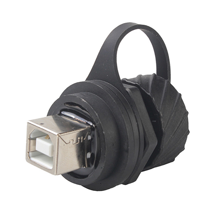 USB Type B IP68 125V 1.5A RJ45 Waterproof Coupler Panel Mount