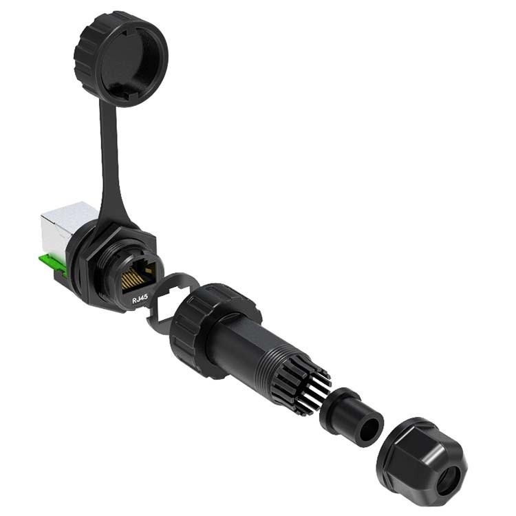 Pure Copper Male To Female RJ45 Extension Cable With Ear Fixed Screw Hole